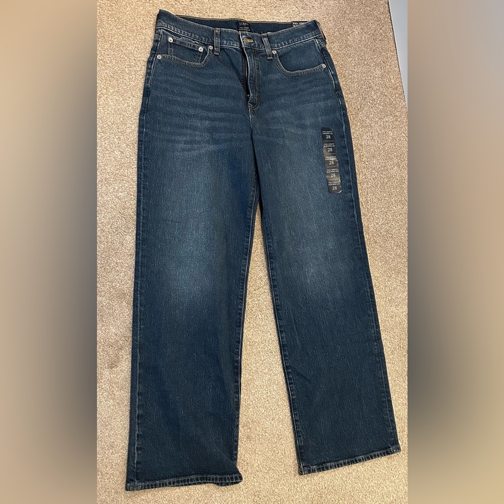 NWT J CREW FACTORY slim wide leg Jean